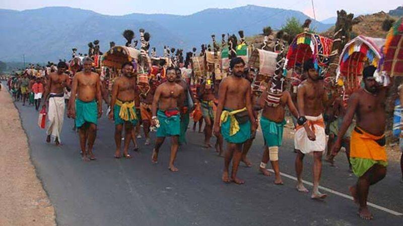 Due to the curfew in Tamil Nadu  pilgrims on foot to the God Murugan devotees are worried