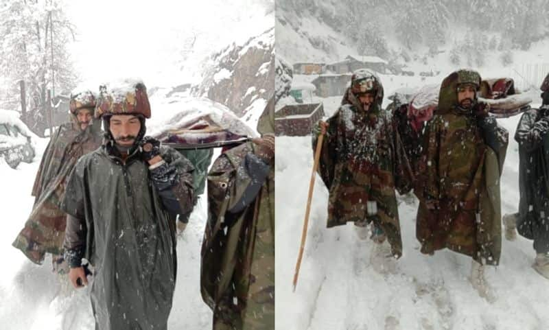 Army for Awaam: Pregnant woman carried on stretcher for 6.5 km by armymen