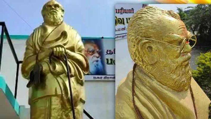 Two persons have been arrested in connection with the desecration of the Periyar statue in Coimbatore