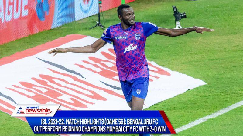 Indian Super League, ISL 2021-22, BFC vs MCFC Match Highlights (Game 56): Bengaluru FC outperforms reigning champion Mumbai City with 3-0 win-ayh