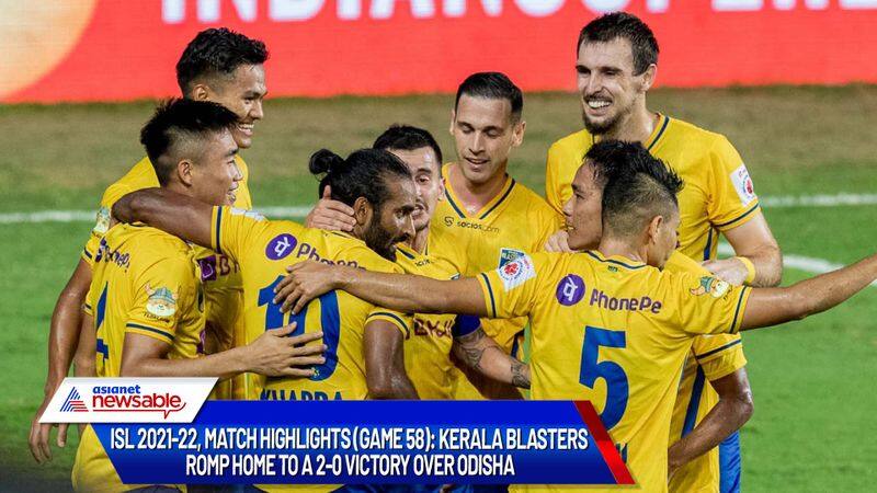 Indian Super League, ISL 2021-22, KBFC vs OFC Match Highlights (Game 58): Kerala Blasters romp home to a 2-0 victory over Odisha FC-ayh