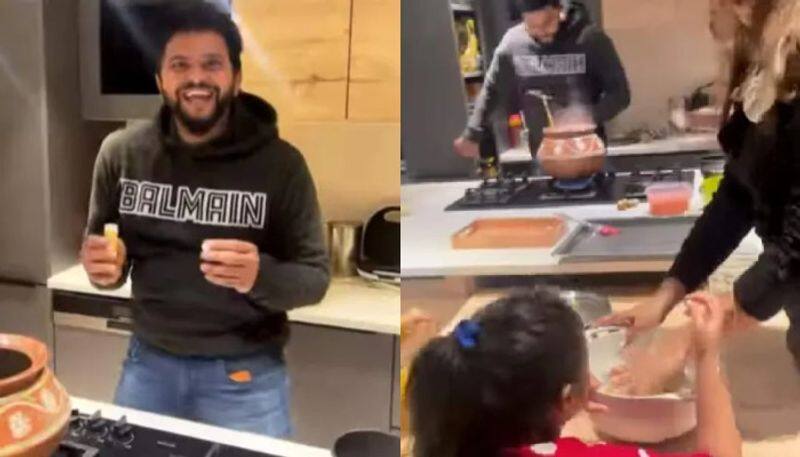 Suresh Raina Cooking Session with kids is viral