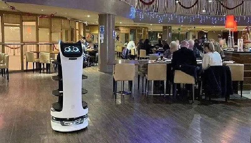 BellaBot serving food in this restaurant