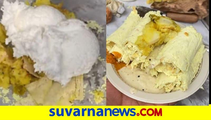 Masala Dosa Ice Cream Roll Viral Video