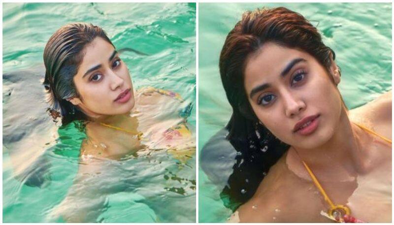 Janhvi Kapoor looks sensational in floral bikini dip pool