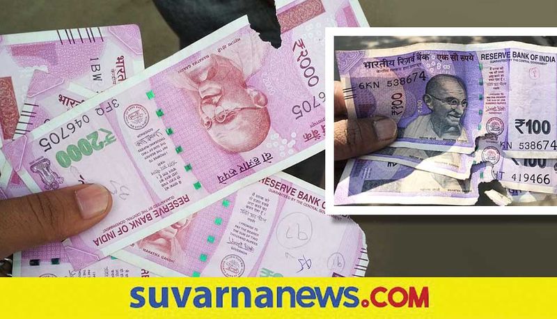 Damaged notes can be exchanged in banks for certain price