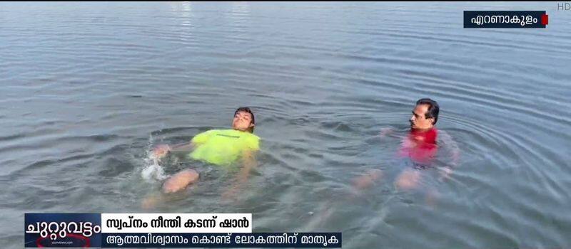 man who lost legs in train accident swims across periyar river