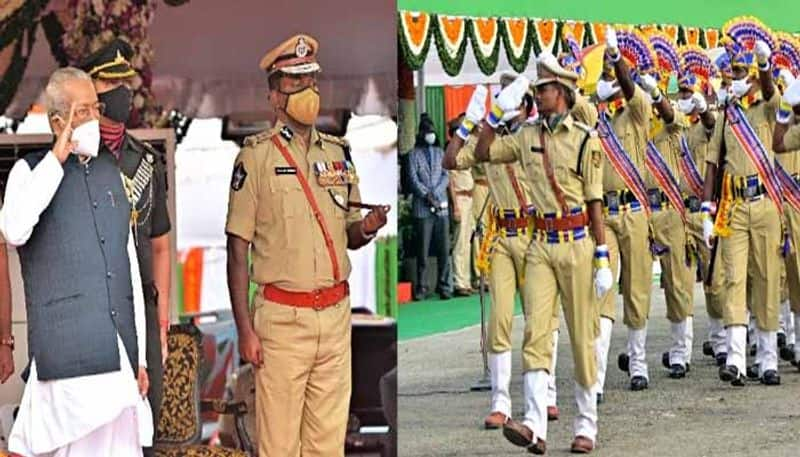 Andhra Pradesh Governor hoists National Flag at Indira Gandhi Stadium in Vijayawada