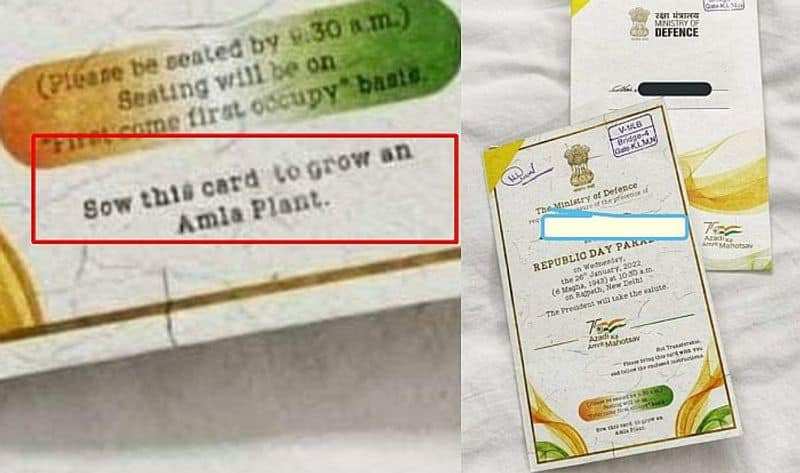 Believe it or not Republic Day 2022 invitation card is also a seed for a plant