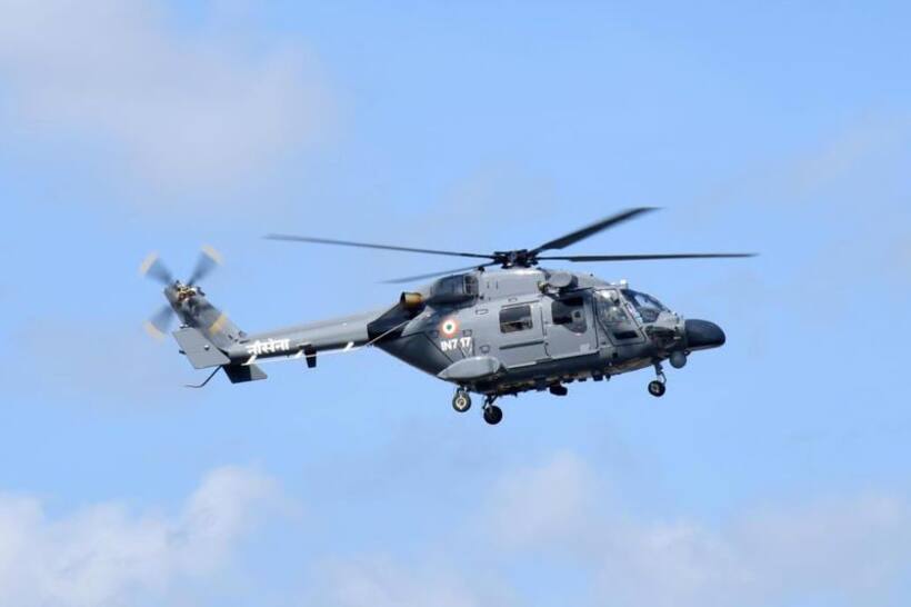 Tri service command formally inducts Advanced Light Helicopter MK III aircraft at INS Utkrosh