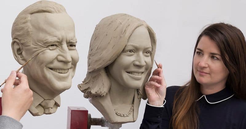 wax figures of Joe Biden and Kamala Harris at Madame Tussauds