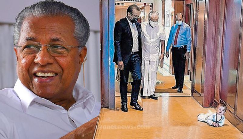 unexpected meeting for pinarayi vijayan at dubai hotel