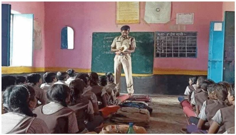 police officer become teacher for poor students in village