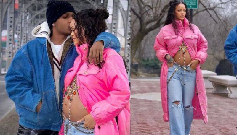 rihanna pregnant baby bump asap rocky photos