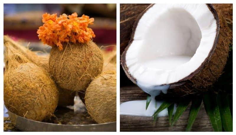 Why should we break coconut during pooja? rsl