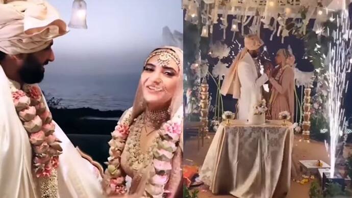 Karishma Tanna Wedding : सात फेरे लेने के बाद करिश्मा तन्ना ने काटा केक, वरुण बंगेरा को केक खिला किया LipLock