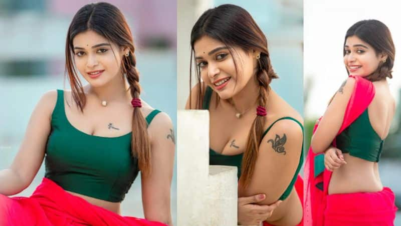 Dharsha Gupta Hot : சேலையை சரியவிட்டு... பளீச் இடுப்பை காட்டி பரவசமூட்டும் தர்ஷா குப்தாவின் ஹாட் போட்டோஸ்