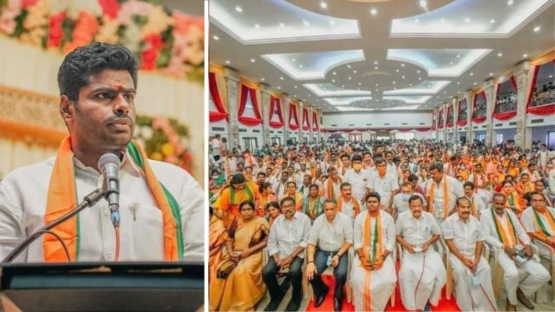 Tamilnadu bjp party election canvas meeting at aavadi Chennai bjp party cadres and peoples heavy crowd in meeting viral photos