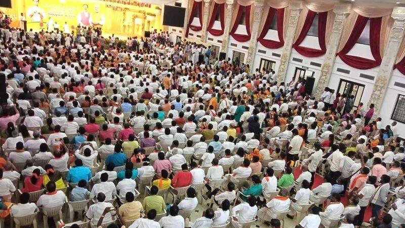 Tamilnadu bjp party election canvas meeting at aavadi Chennai bjp party cadres and peoples heavy crowd in meeting viral photos