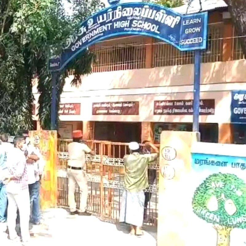 Puducherry Government High School has been besieged a teacher who protested against the wearing of a burqa by an Islamic student