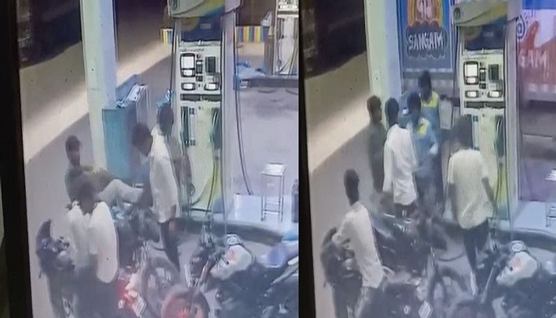 youth create nuisance in petrol bunk at guntur