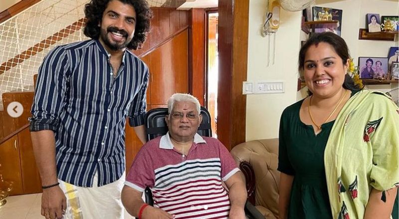 Actor Anoop Krishnan meets actor Jagathy Sreekumar