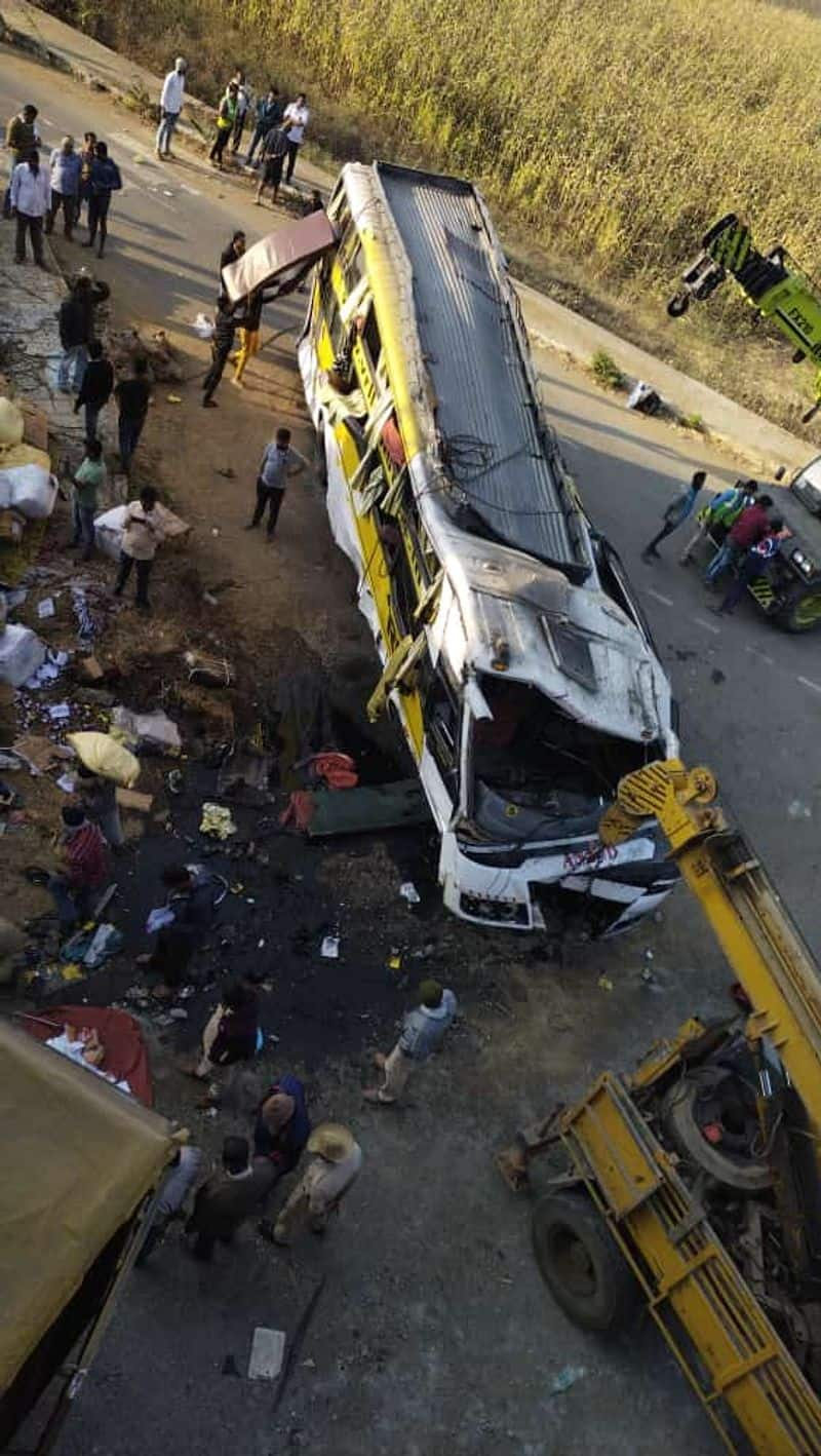 Two Killed Due to VRL Bus Fell off the Bridge in Haveri grg