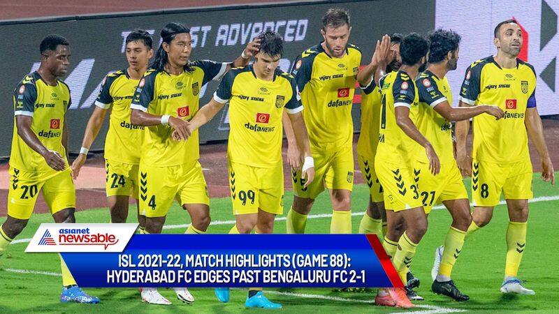 Indian Super League, ISL 2021-22, Hyderabad FC vs Bengaluru FC Match Highlights (Game 88): Sunil Chhetri scores 50 ISL goals, HFC surpasses BFC 2-1-ayh