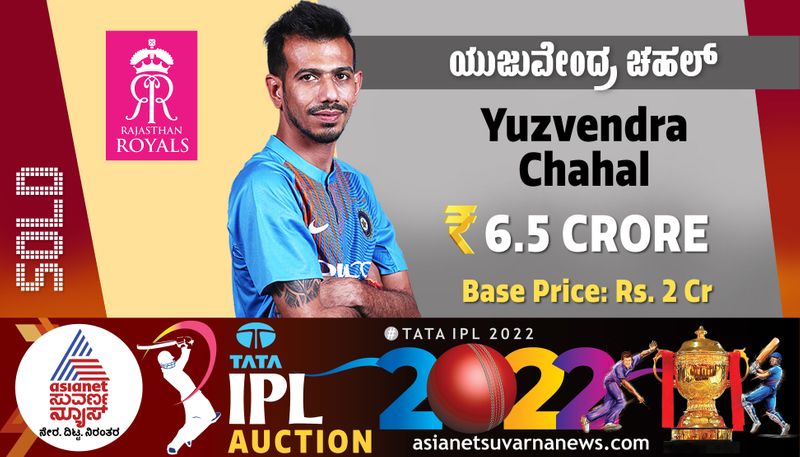 IPL Auction 2022 RCB Spinner Yuzvendra Chahal sold to Rajasthan Royals with RS 6 5 crore ckm