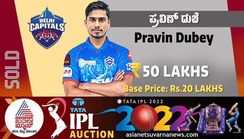 IPL Auction 2022 karnataka Player Praven Dubey sold to Delhi and RCB brought Suyash Prabhudessai chama milind ckm