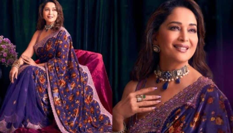 Madhuri Dixit in Rs 1.1 lakh floral saree