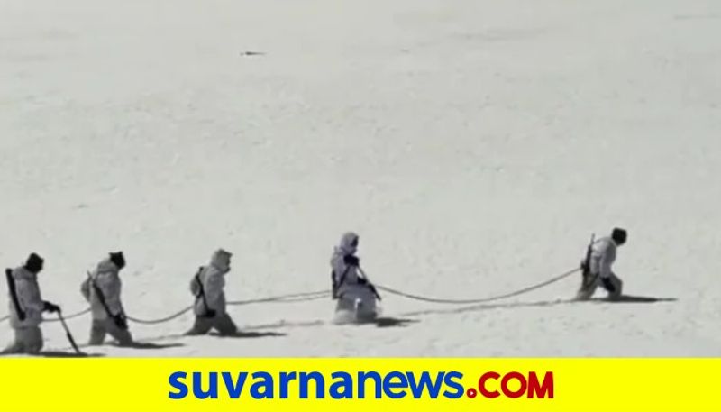 ITBP jawans patrol snow bound area at 15,000 feet in Himalayas akb