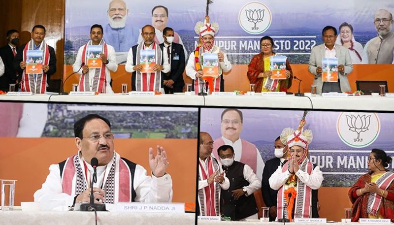 Manipur Election 2022 BJP releases manifesto promises laptops scooty and more gcw