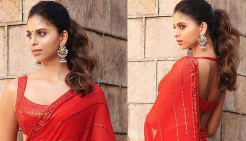 Suhana Khan s Red Saree Pictures are viral