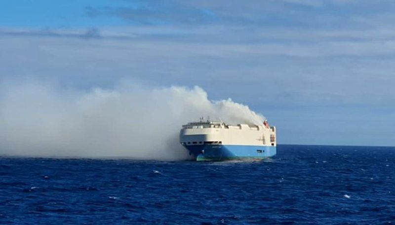 Ship carrying Porsche Audi Lamborghini cars adrift in mid Atlantic after fire onboard gcw