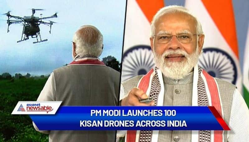 PM Narendra Modi launches 100 Kisan drones across India