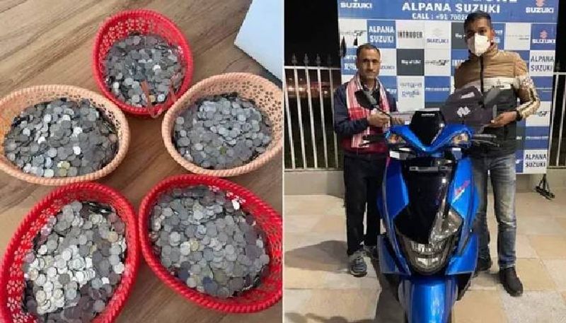 This man buys scooter with sack full of coins