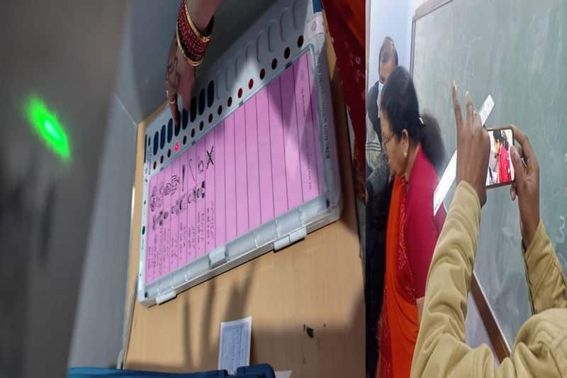 UP Election 2022 Kanpur Mayor Pramila Pandey shares photo of EVM while voting FIR registered gcw