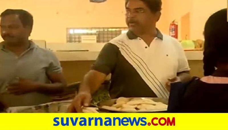 Minister R Ashok Serves Breakfast to Students During Grama Vastavya in Udupi grg