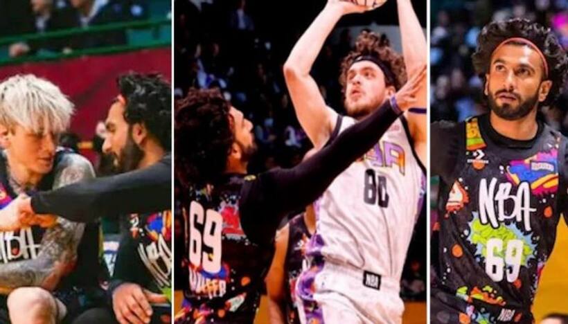 Ranveer Singh at NBA event: Spends time with Machine Gun Kelly and more (Video)