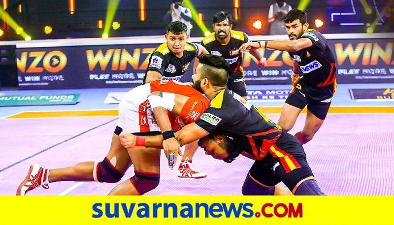 Pro Kabaddi League Bengaluru Bulls Thrash Gujarat Giants to Book Semi Final Spot kvn