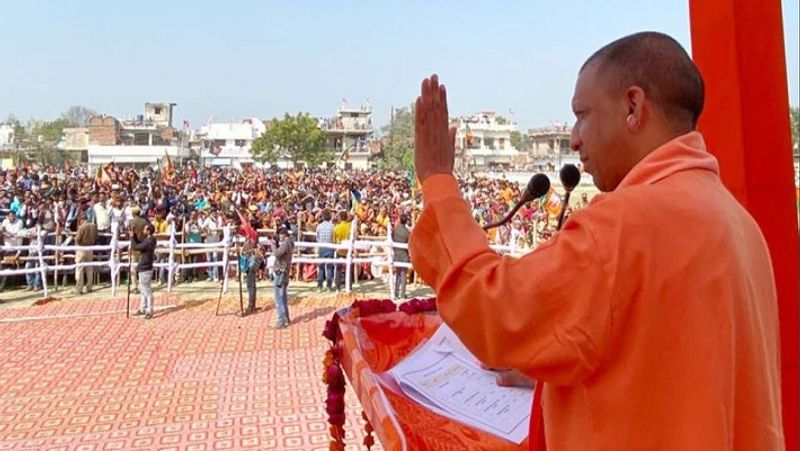 In response to Akhilesh Yadav jibe bulldozers line up at UP CM Yogi Sultanpur rally venue pod