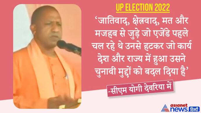 देवरिया में सीएम योगी बोले- आज हर दल यूपी चुनाव में परिवारवाद से उठकर गरीब कल्याण की कर रहा है बात