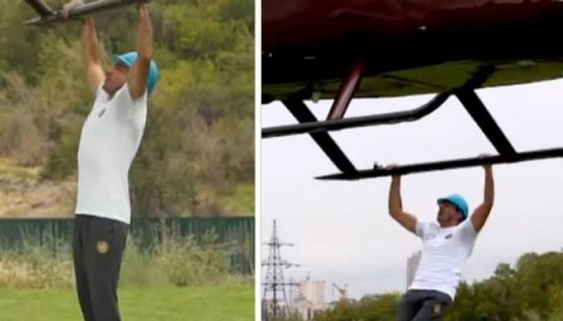 Pull ups from helicopter to set record