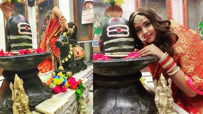 लाल जोड़े में शिव मंदिर पहुंची भोजपुरी एक्ट्रेस Kajal Raghwani, नंदी के कान में चुपके से मांगी मनोकामना