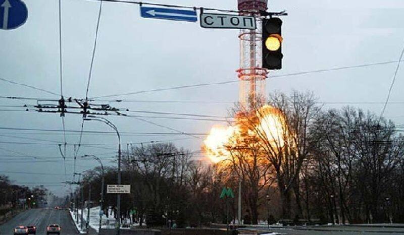 russian forces have attacked a television tower of ukraine