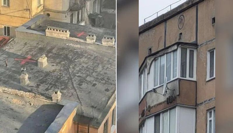 Mysterious symbols appear on buildings in Kyiv fears of being singled out for strikes