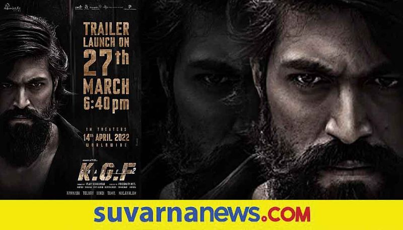 Yash Starrer KGF Chapter 2 Film Trailer Will be Released in March 27th gvd