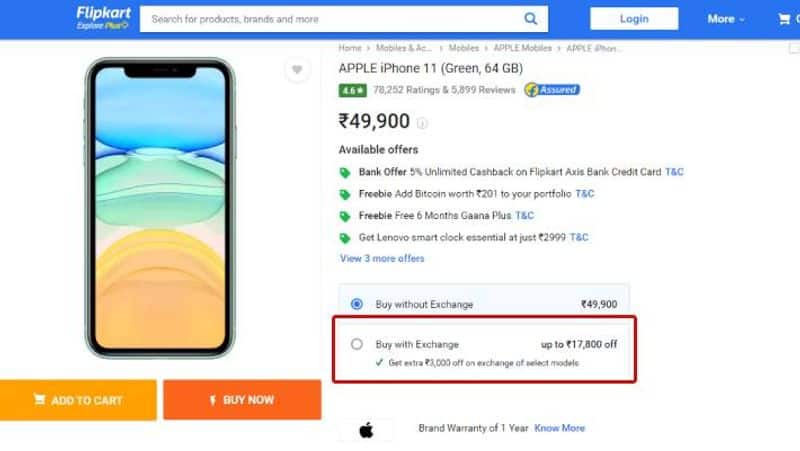 Apple iPhone 11 selling at discount price flipkart offer