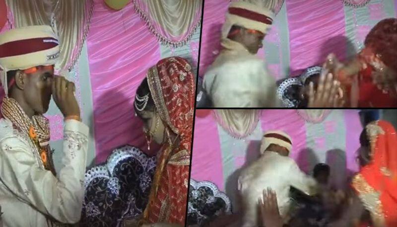 Watch Angry groom violently slaps bride on wedding day, shocks guests-dnm